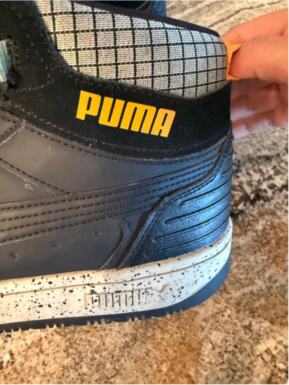 Women’s Puma Rebound Rugged Open Road Black Orange High-Top Sneakers Size 9 - Picture 2 of 6